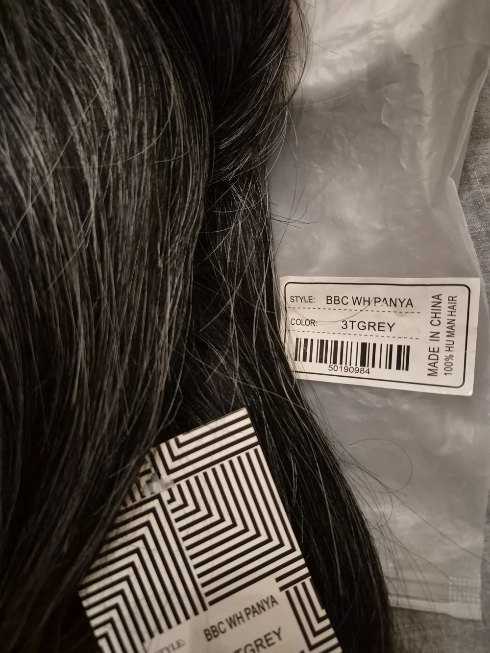 Salt/pepper human hair wog